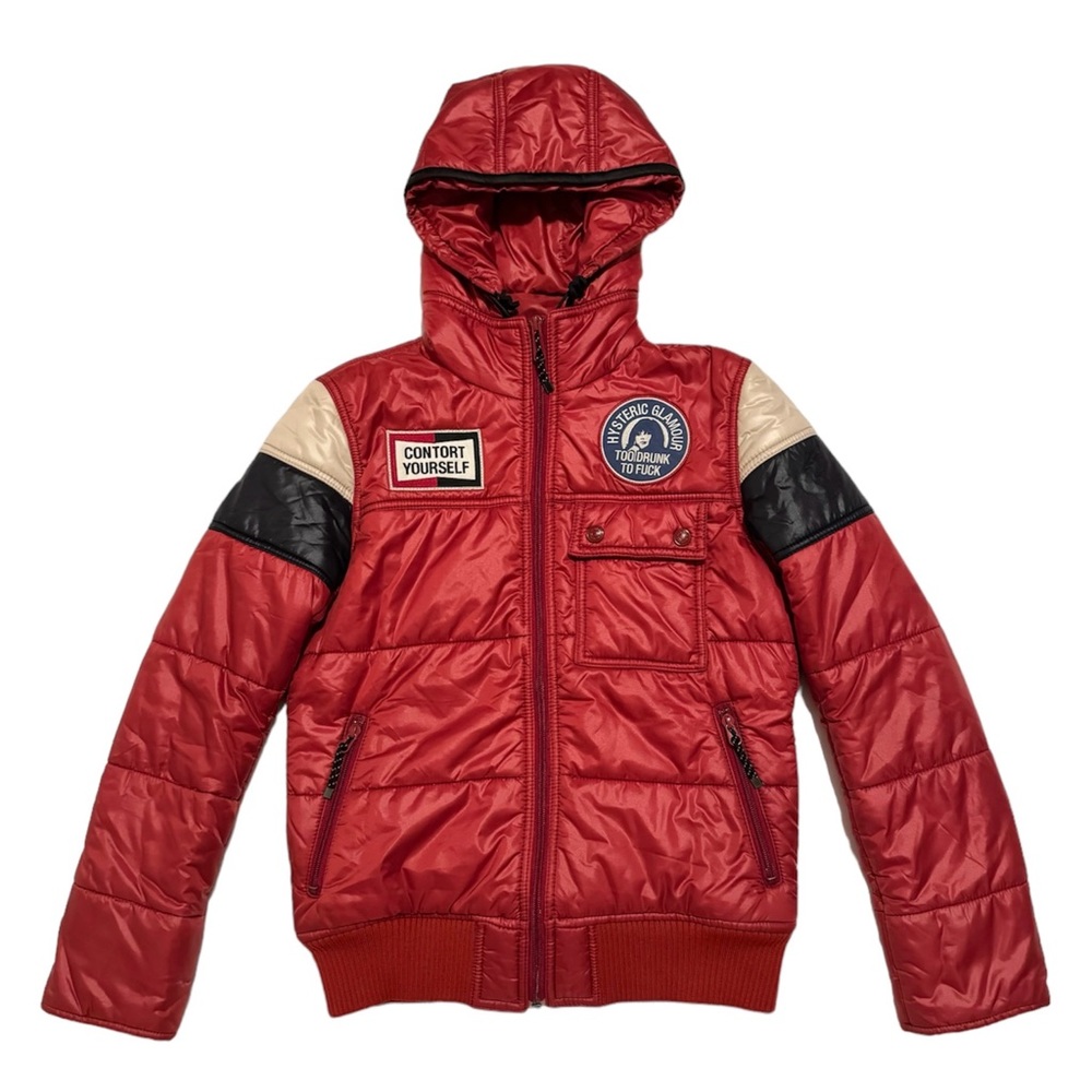 Hysteric Glamour “Too Drunk” Hooded Puffer Jacket